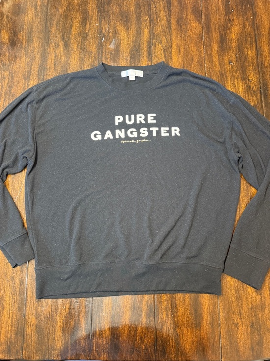 Pure Barre Tops - Pure Barre Black 'PURE GANGSTER' Crewneck light weight pullover
